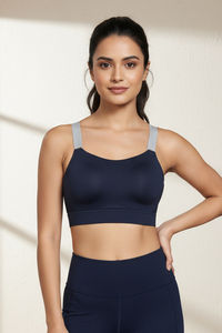 Zelocity High Impact Quick Dry Sports Bra - Black Iris — thumbnail 3